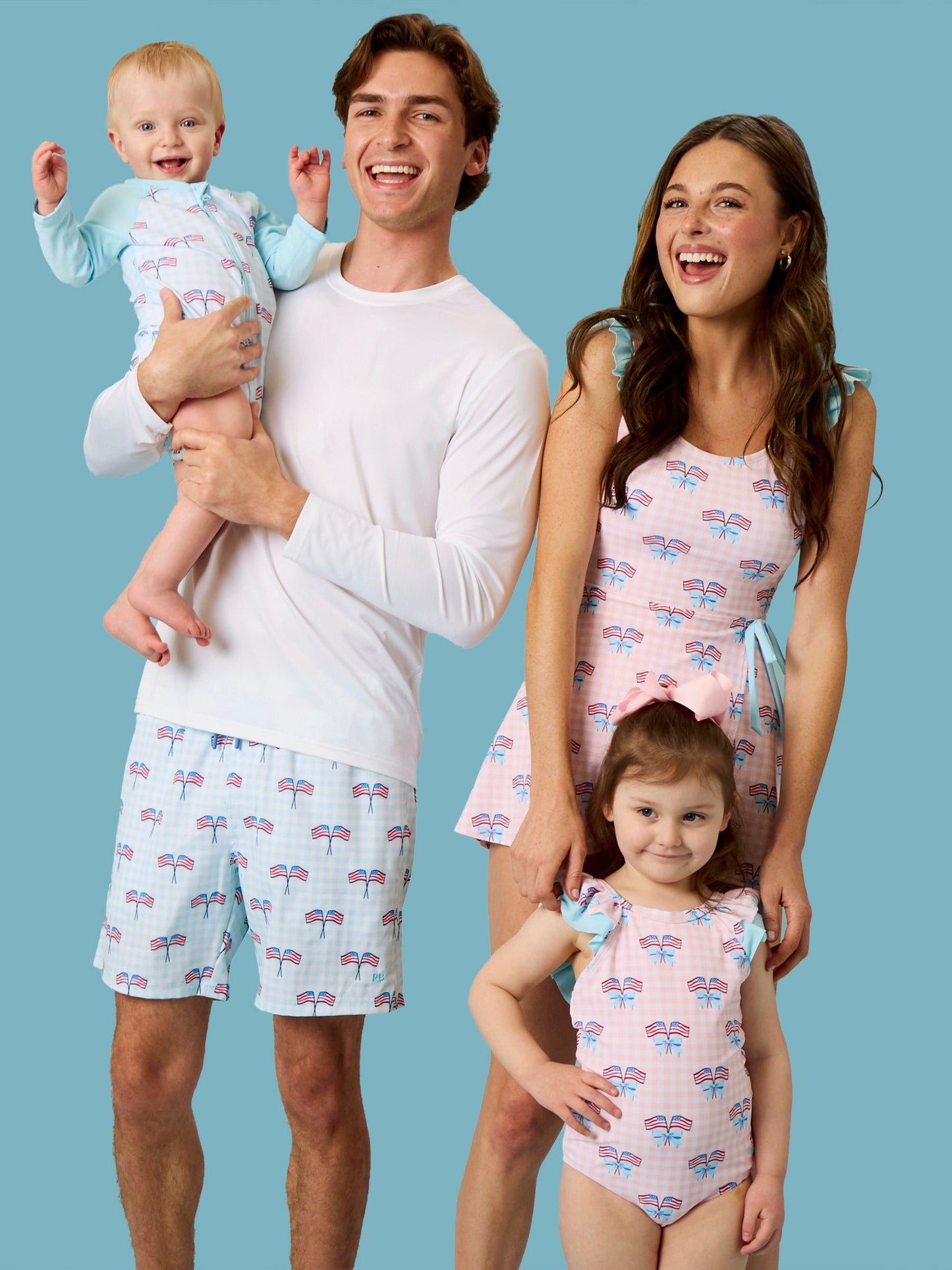 Women's Patriotic Pink Gingham Swimsuit