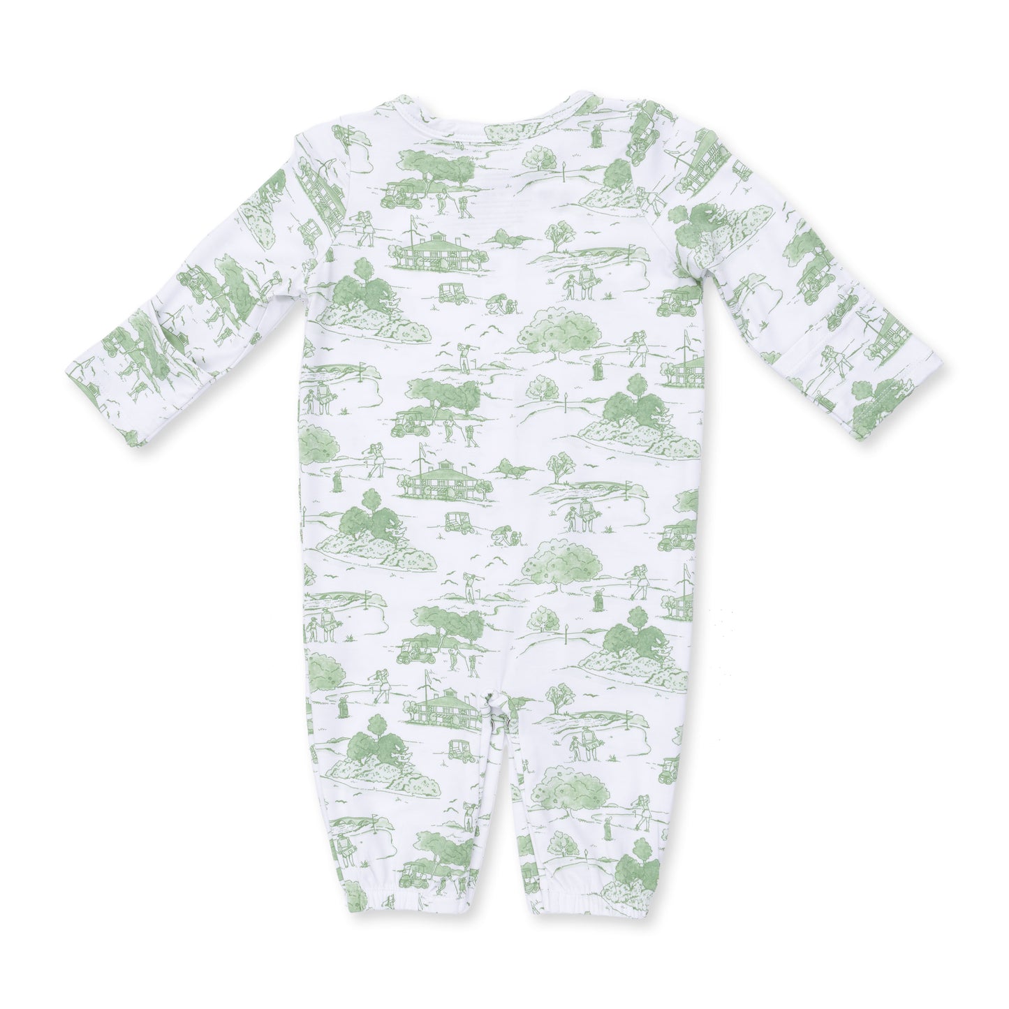 Golf Green Toile Conv Gown/Hat
