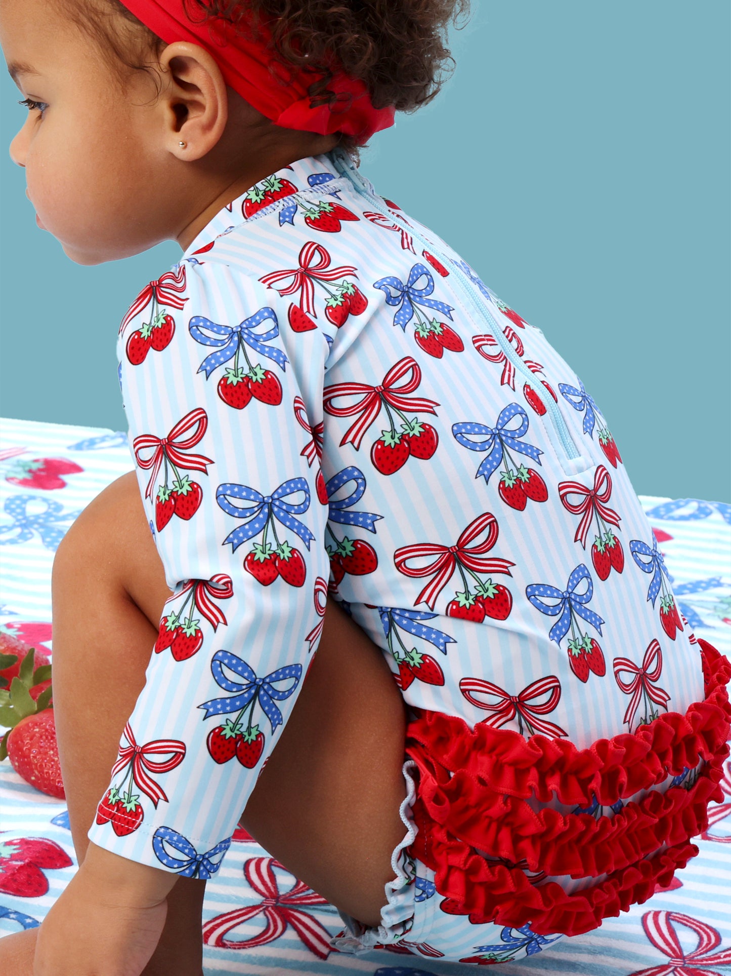 Berries & Bows 1PC Rashguard Swim