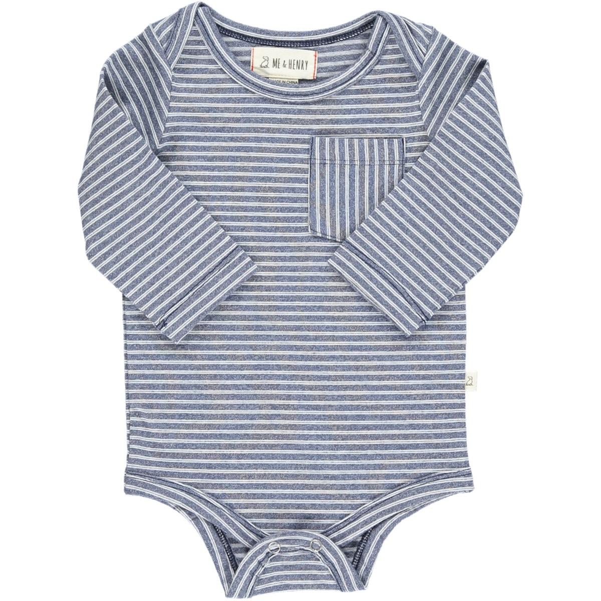 Blue Tellico Double Stripe Onesie