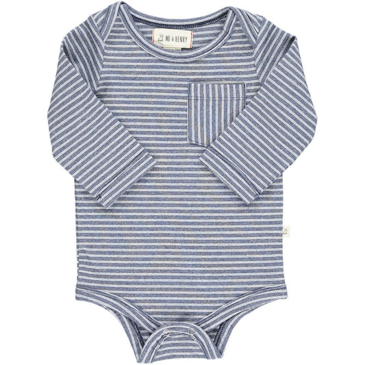 Blue Tellico Double Stripe Onesie
