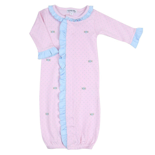 Celeste's Classics Pink Emb Ruffle Front Converter & Hat