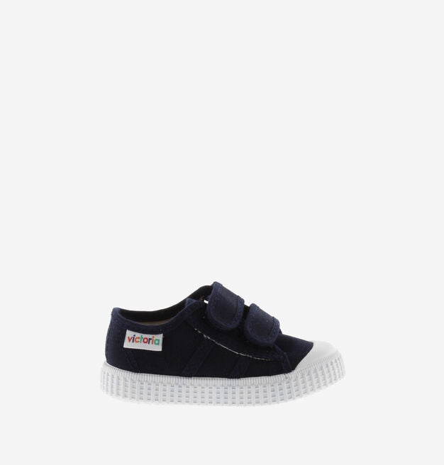 Navy Lona Double Velcro Sneaker