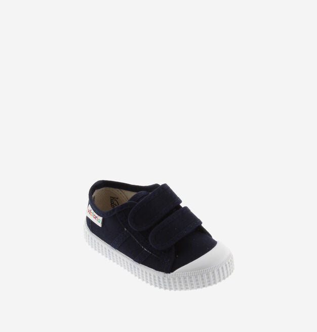 Navy Lona Double Velcro Sneaker