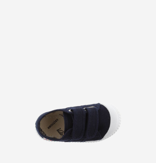 Navy Lona Double Velcro Sneaker