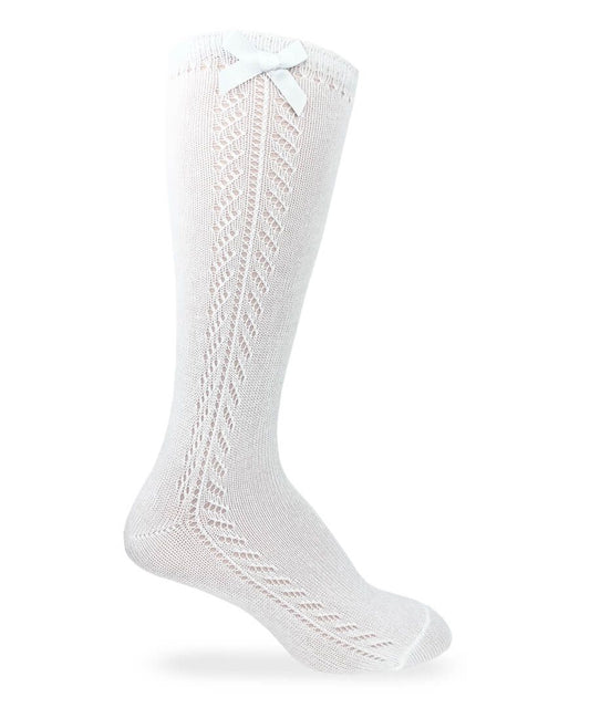 Pointelle Bow Knee High Sock