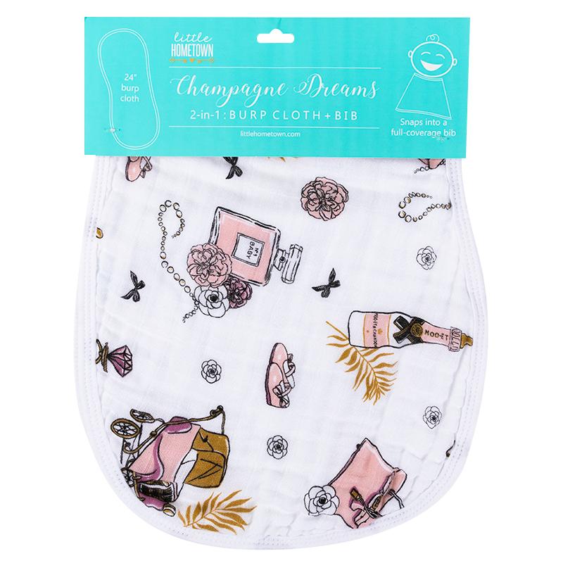Champagne Dream Burp/Bib Combo