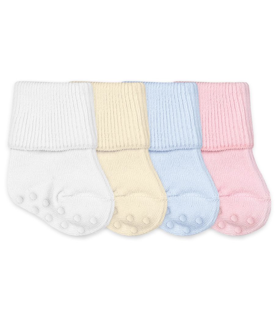 Pink Non Skid Organic Cuff Socks