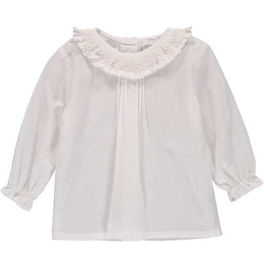 White LS Smock Blouse