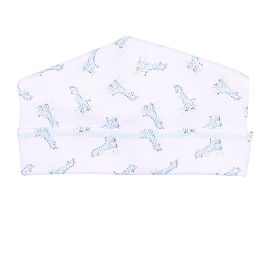 Vintage Giraffe Blue Printed Hat