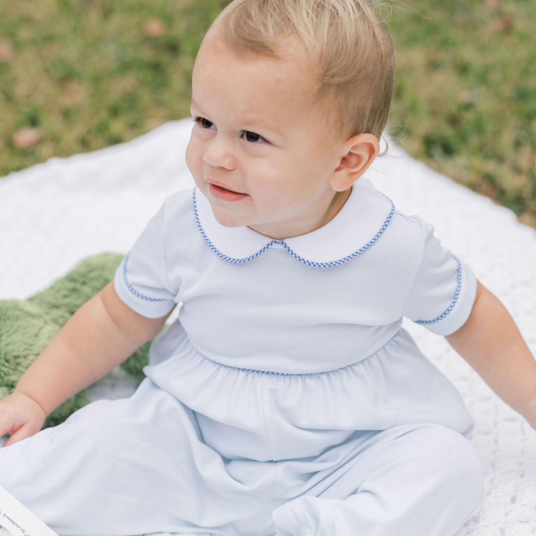 Lt Blue Pima Rover Romper