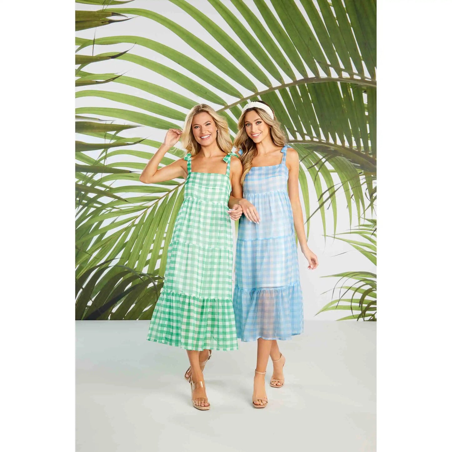 Green Vivianne Plaid Midi Dress