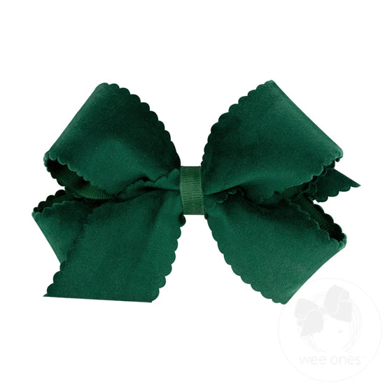Velvet Faux Medium Scallop Bow