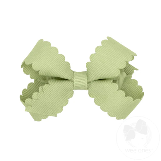 Mini Scalloped Edge Grosgrain Bow