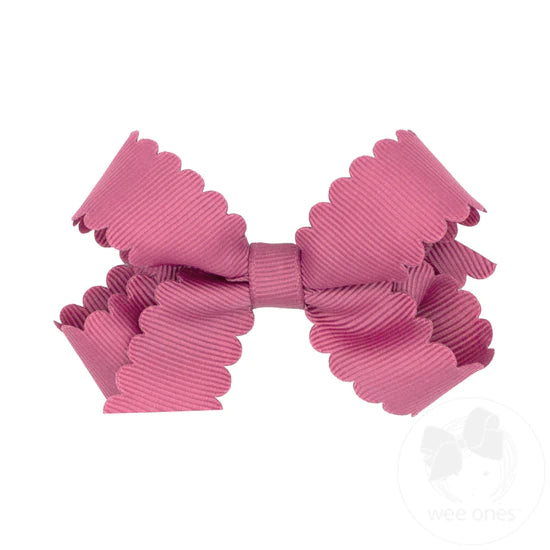 Mini Scalloped Edge Grosgrain Bow