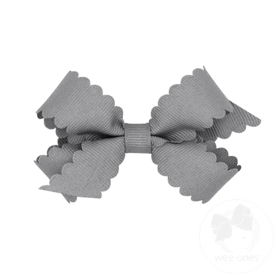 Mini Scalloped Edge Grosgrain Bow