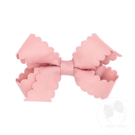 Mini Scalloped Edge Grosgrain Bow