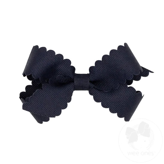 Mini Scalloped Edge Grosgrain Bow