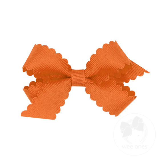 Mini Scalloped Edge Grosgrain Bow