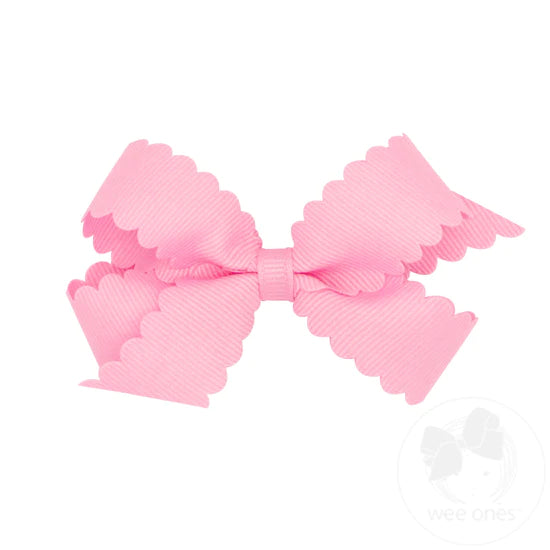 Mini Scalloped Edge Grosgrain Bow