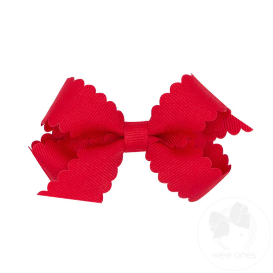 Mini Scalloped Edge Grosgrain Bow
