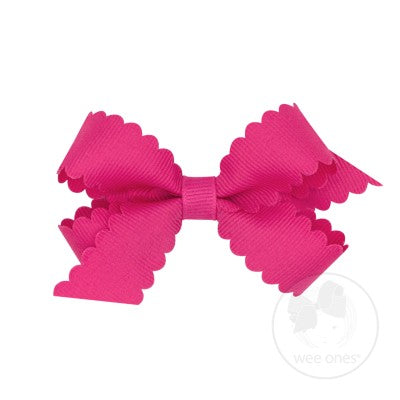 Mini Scalloped Edge Grosgrain Bow
