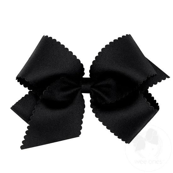 King Scalloped Edge Grosgrain Bow