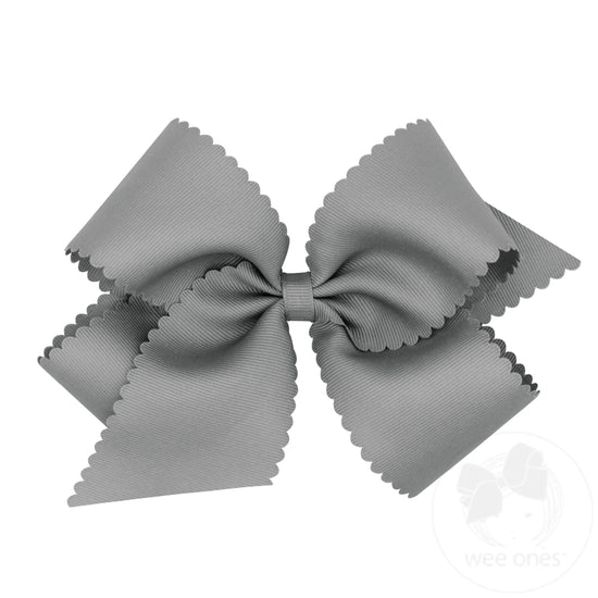 King Scalloped Edge Grosgrain Bow