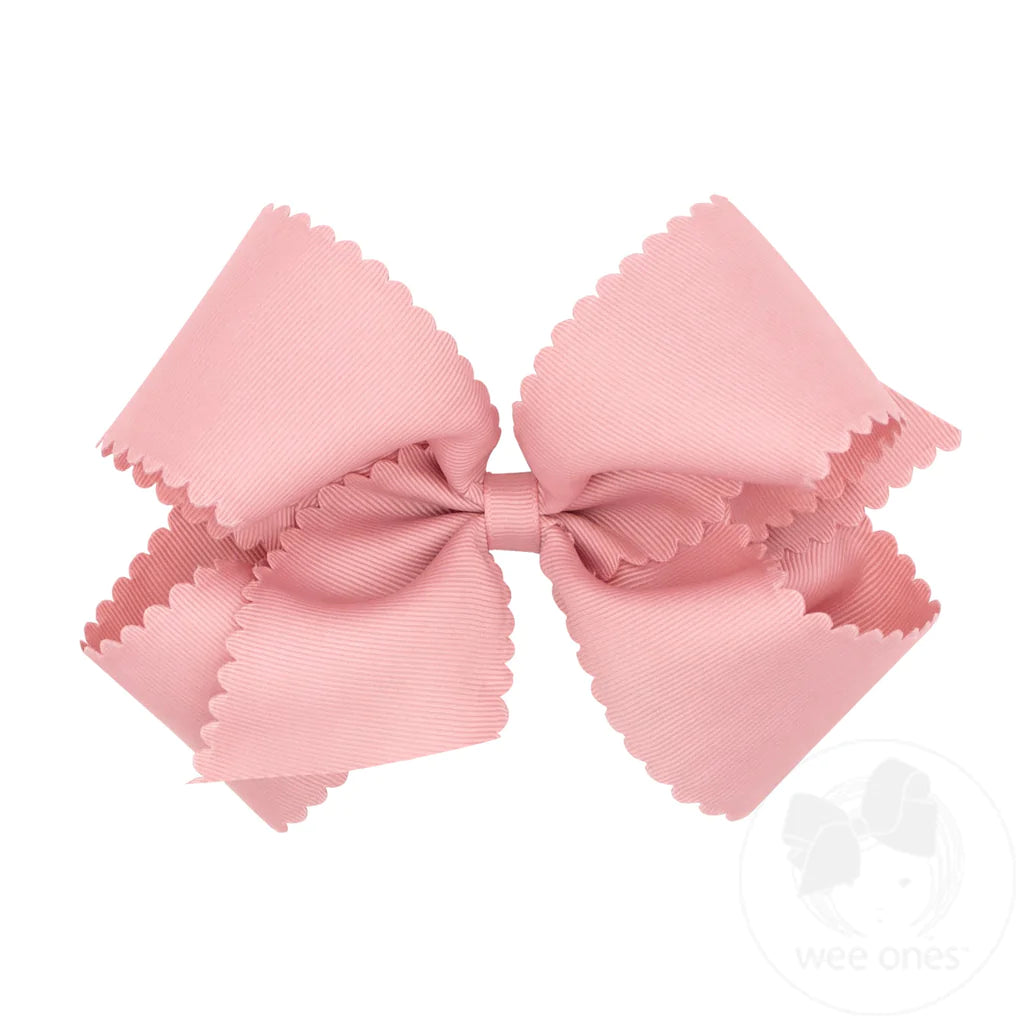 King Scalloped Edge Grosgrain Bow