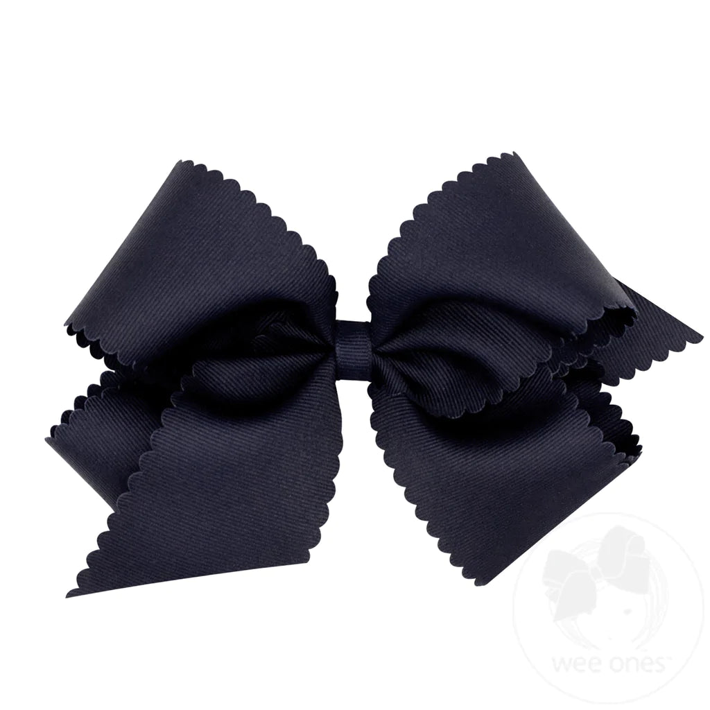 King Scalloped Edge Grosgrain Bow