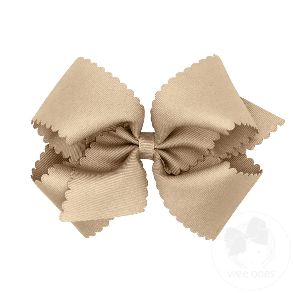 King Scalloped Edge Grosgrain Bow