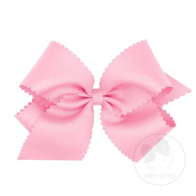 King Scalloped Edge Grosgrain Bow