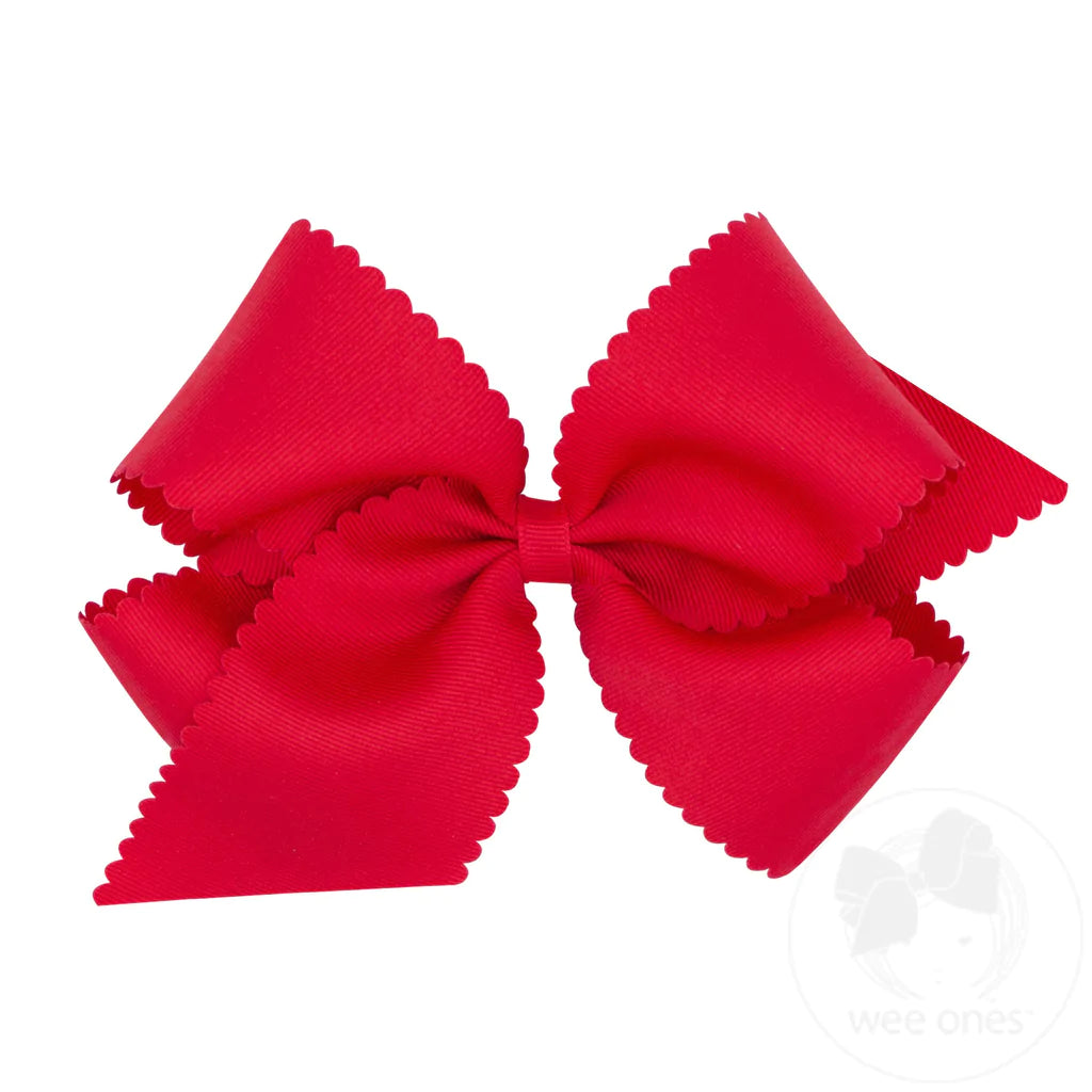 King Scalloped Edge Grosgrain Bow