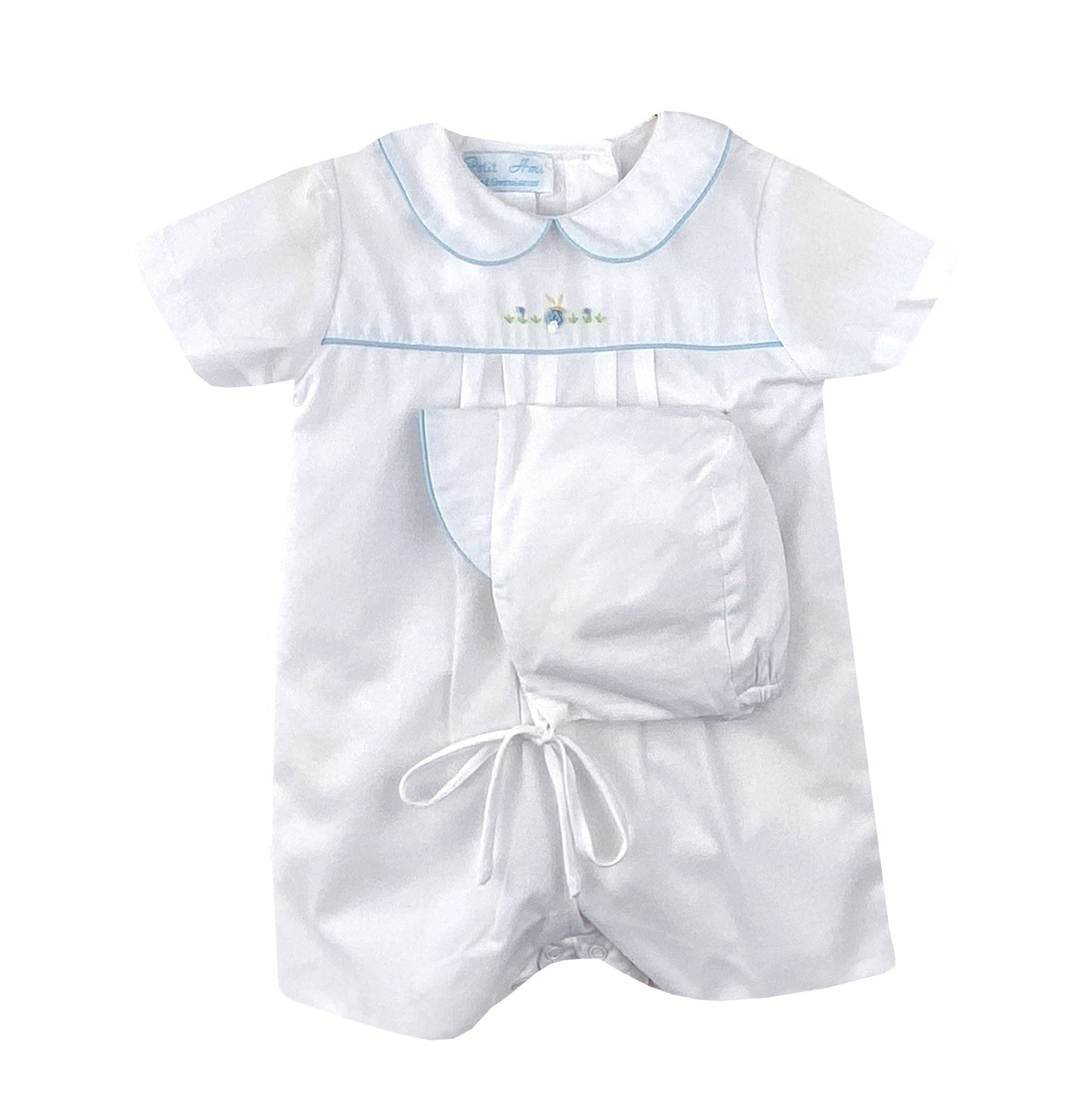 White Romper W/Bullion Bunnies