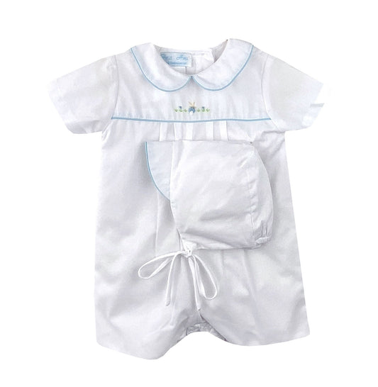 White Romper W/Bullion Bunnies