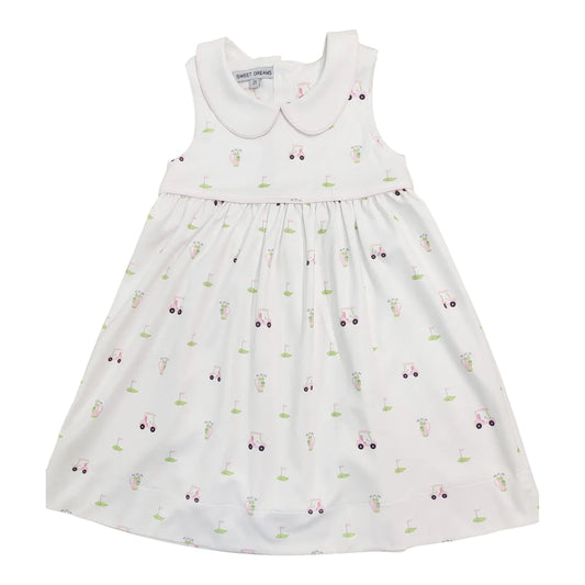 Golf Course Print Pink Dress