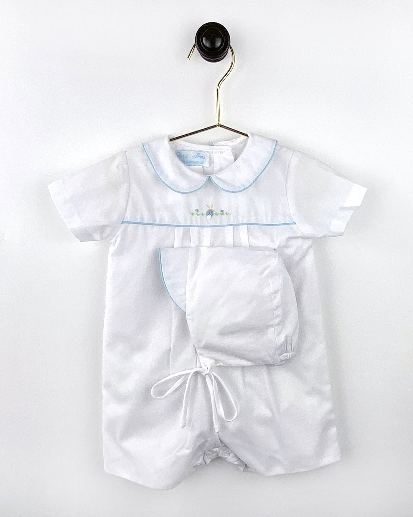 White Romper W/Bullion Bunnies