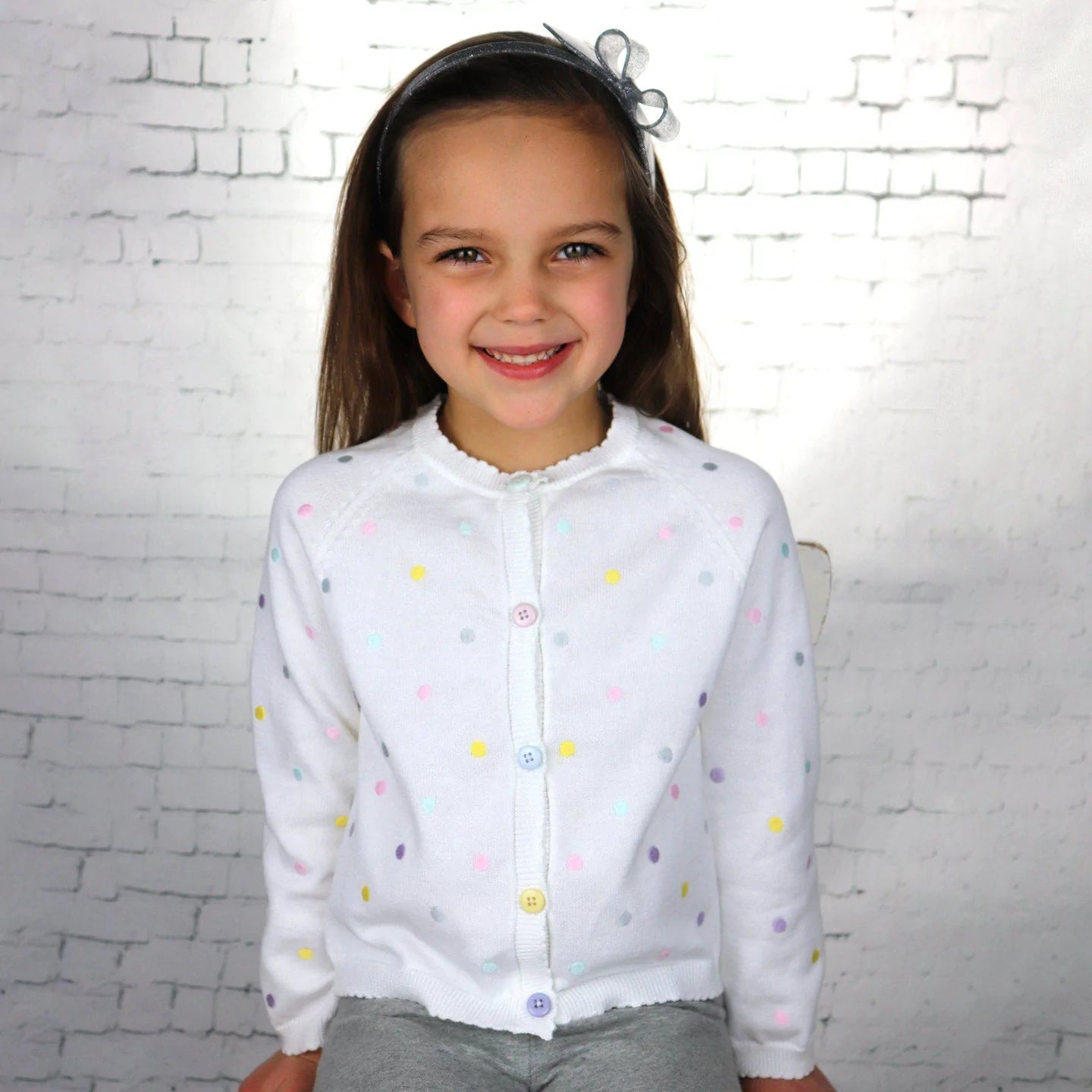 Pastel Polka Dot Cardigan Sweater