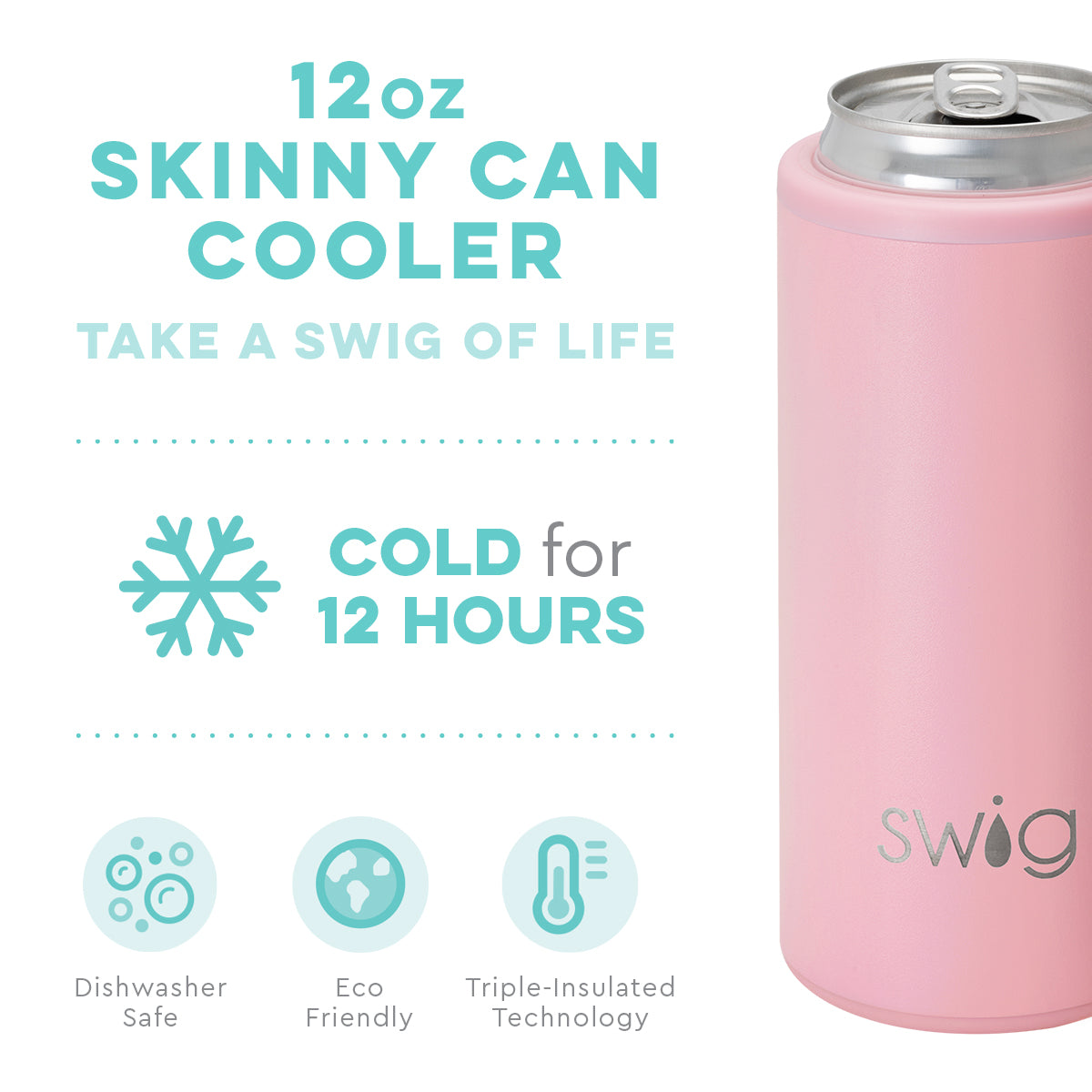 Blush Matte 12OZ Skinny Can Swig
