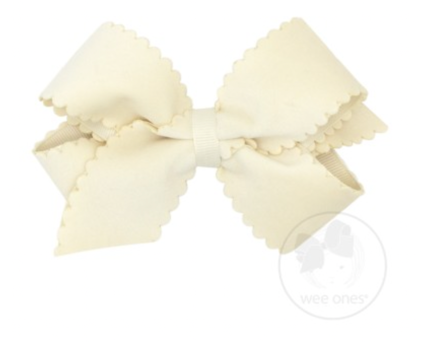 Velvet Faux SmKing Scalloped Bow