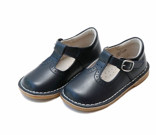 Navy Frances TStrap Perforated MJ