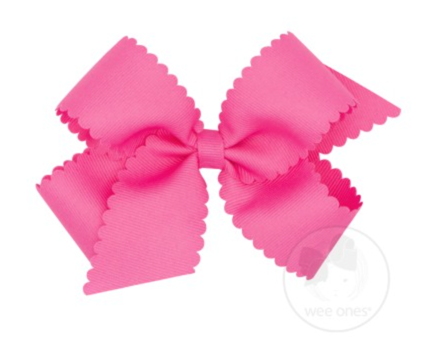 King Scalloped Edge Grosgrain Bow