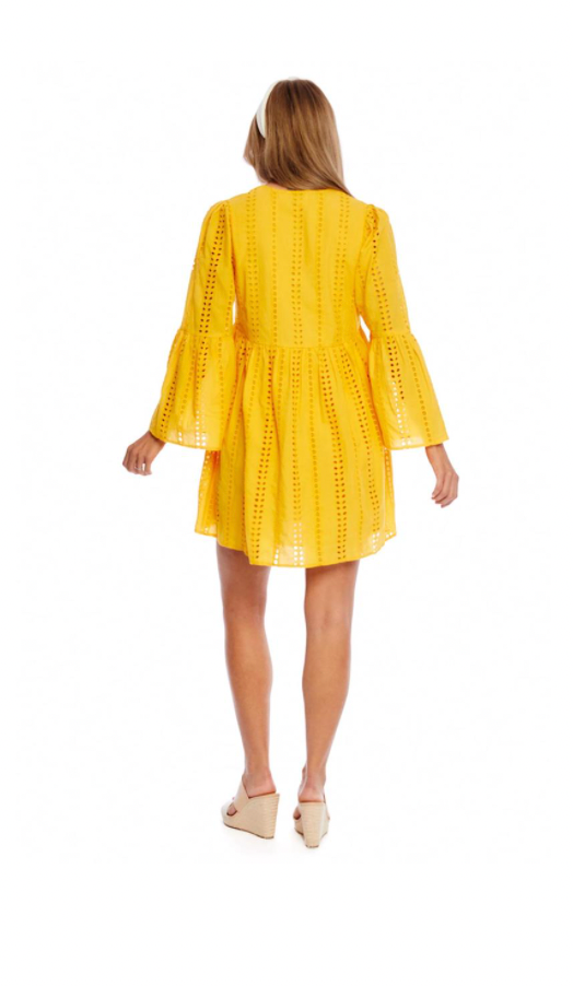 Mustard Raylee Eyelet Dress