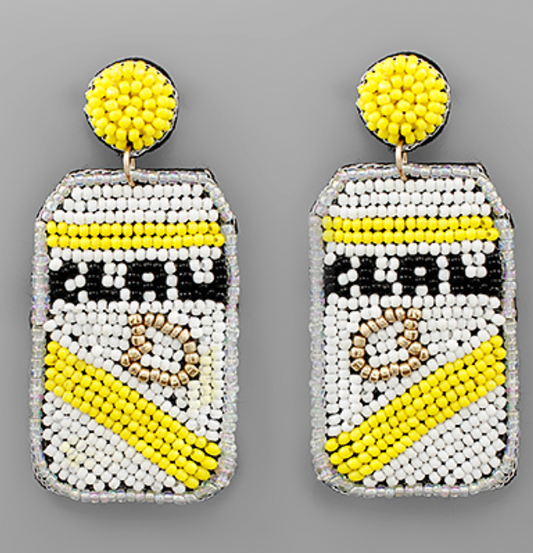 Claw Hard Seltzer Beaded Earrings