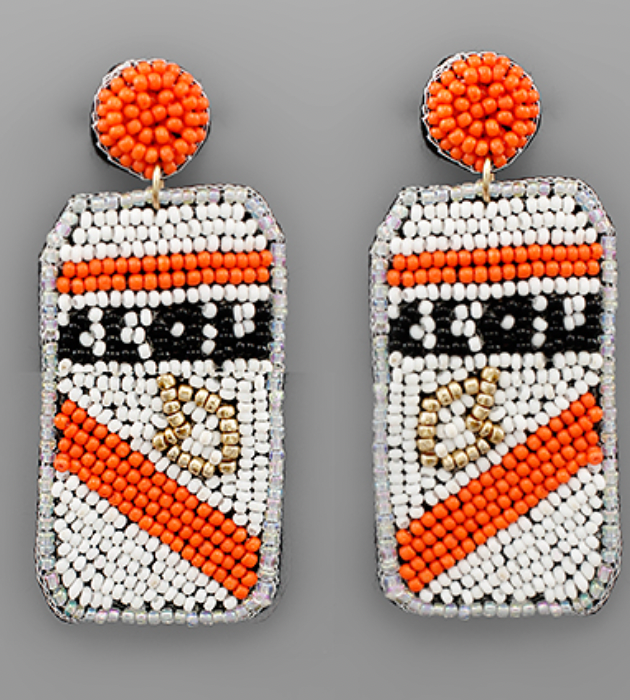 Claw Hard Seltzer Beaded Earrings