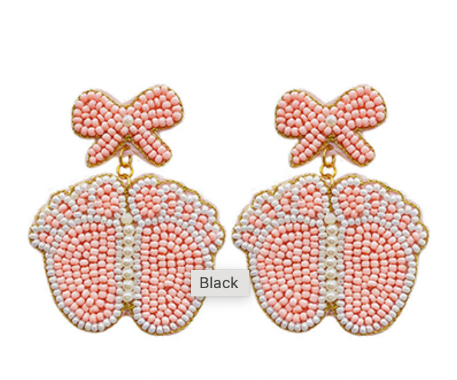 Baby Foot Beaded Earrings