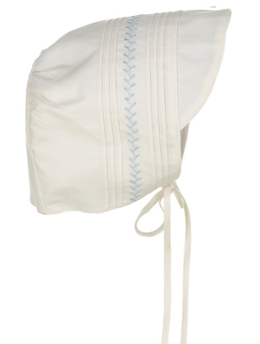 Ivory & Blue Boys Vintage Bonnet