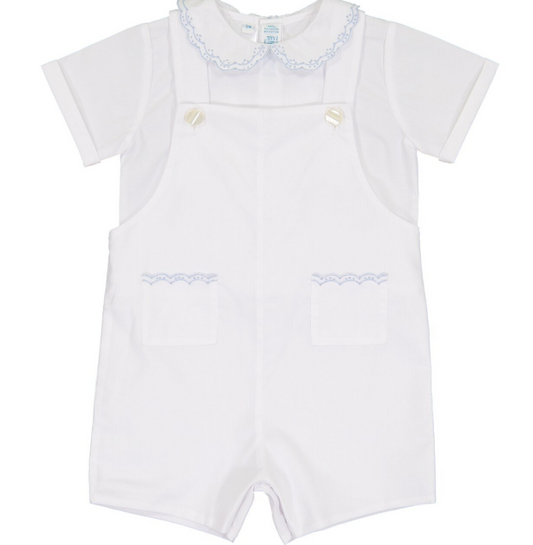 White W/Blue Vintage Pocket Shortall