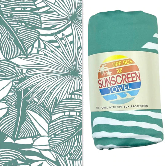 Tropical Green XL UPF 50+ Sunscreen Towel