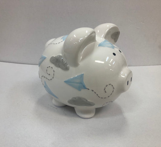 Paper Airplane Pig Bank
